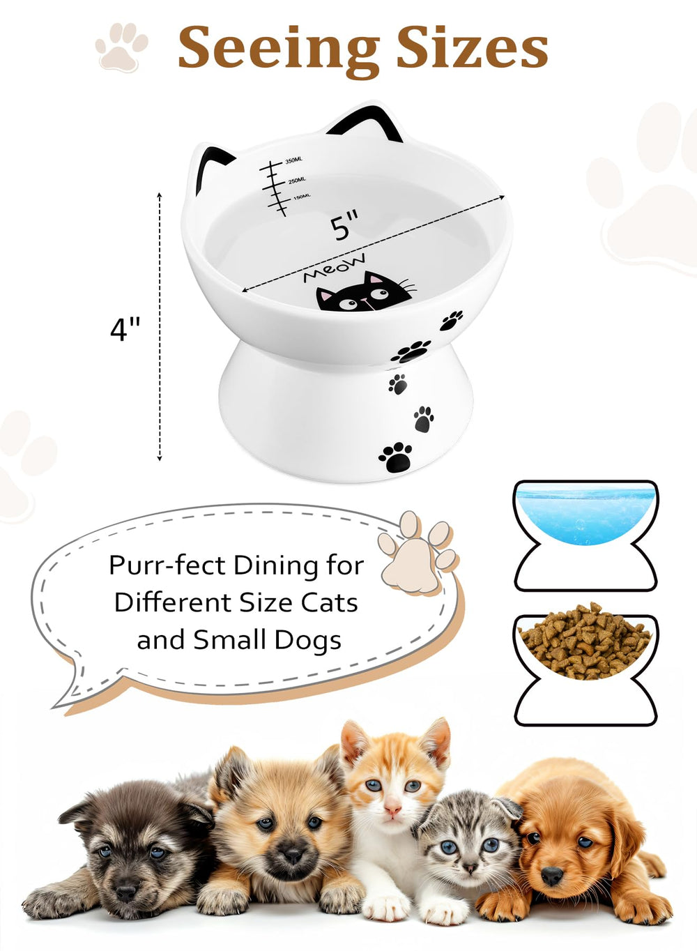 Yedio cat water bowl with anti-slip band ensures stable placement on tile floors.