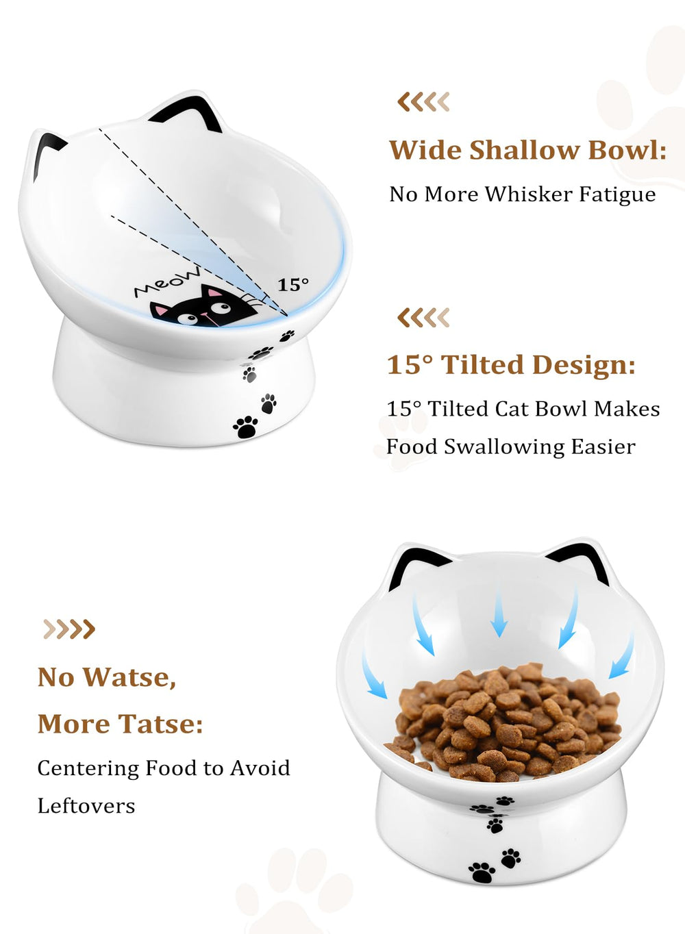 Yedio dishwasher-safe cat bowl cleans quickly after meals