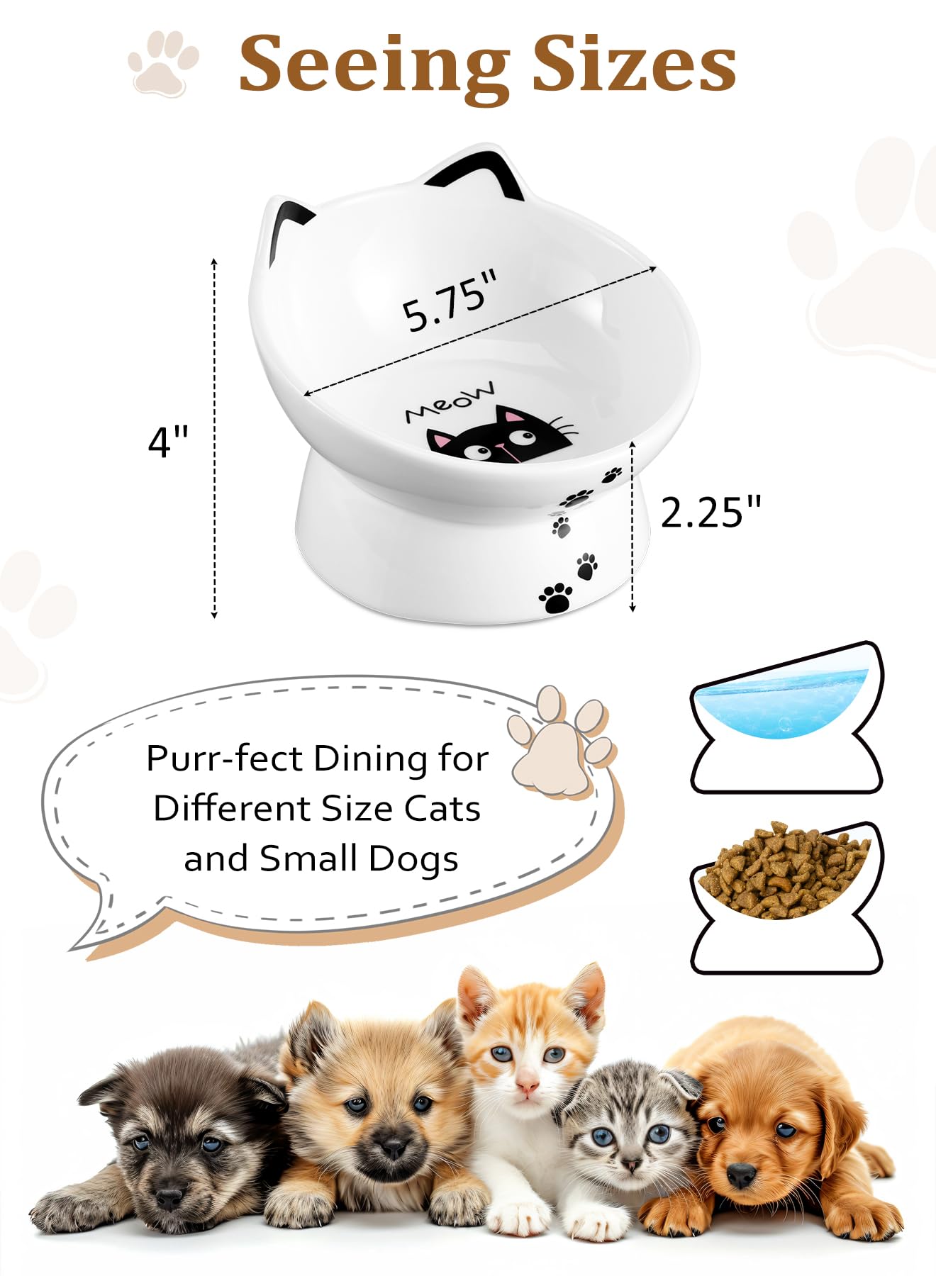 Yedio tilted-design cat bowl helps whisker-friendly eating