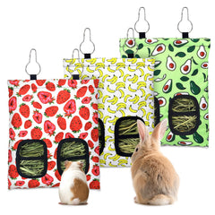 YedsIntu 3-pcs rabbit hay feeder set hanging keeps hay organized and waste down.