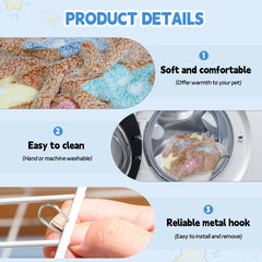 YedsIntu hammock grey bear pattern creates secure lounging area for rodents.