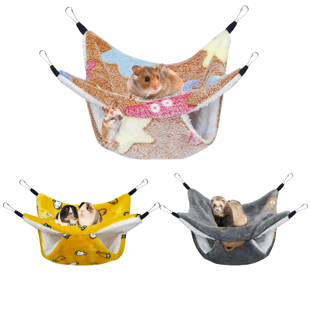 YedsIntu hammock yellow carrot pattern in cage offering cozy resting spot for small pets.