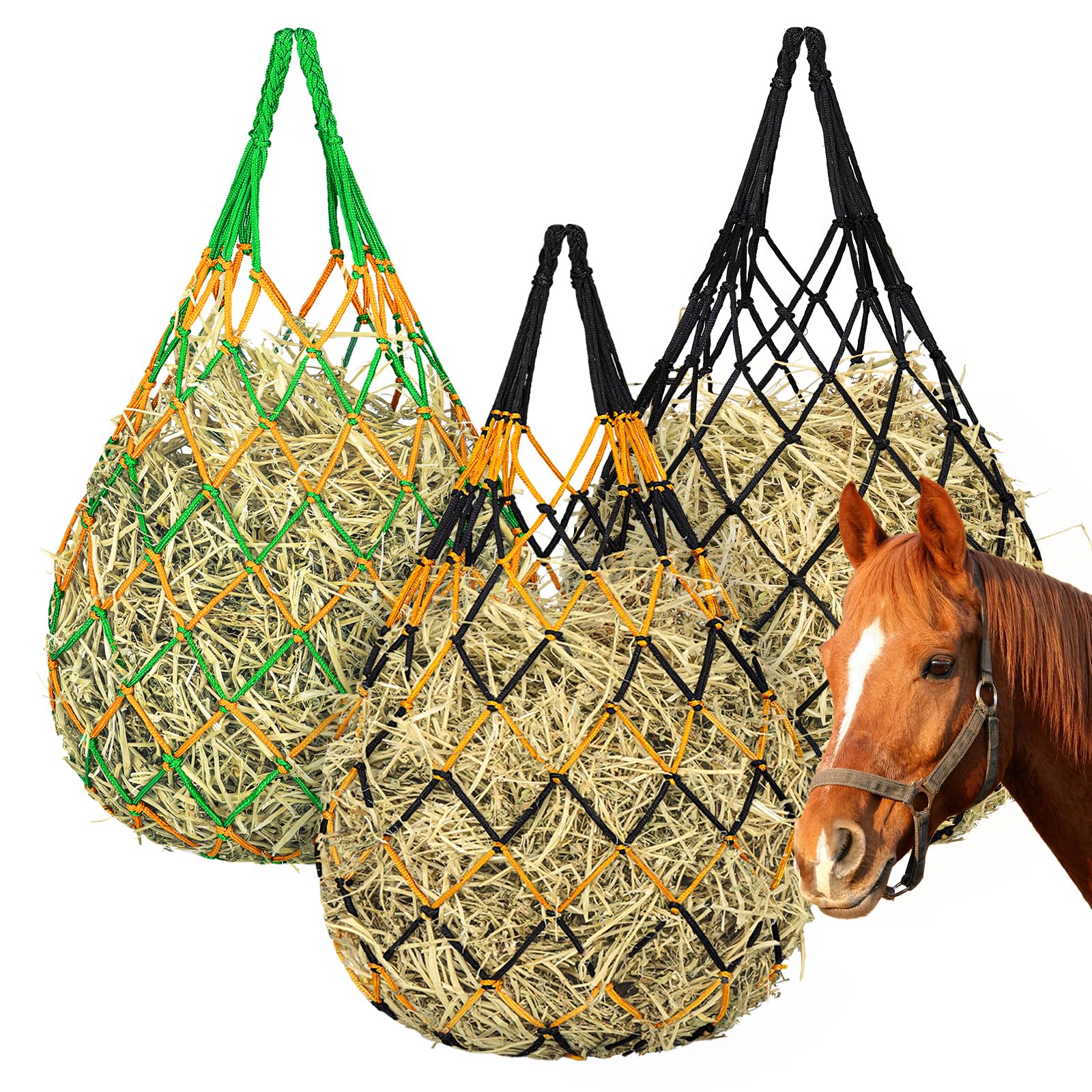 YedsIntu horse hay bag attached to trailer for travel feeding