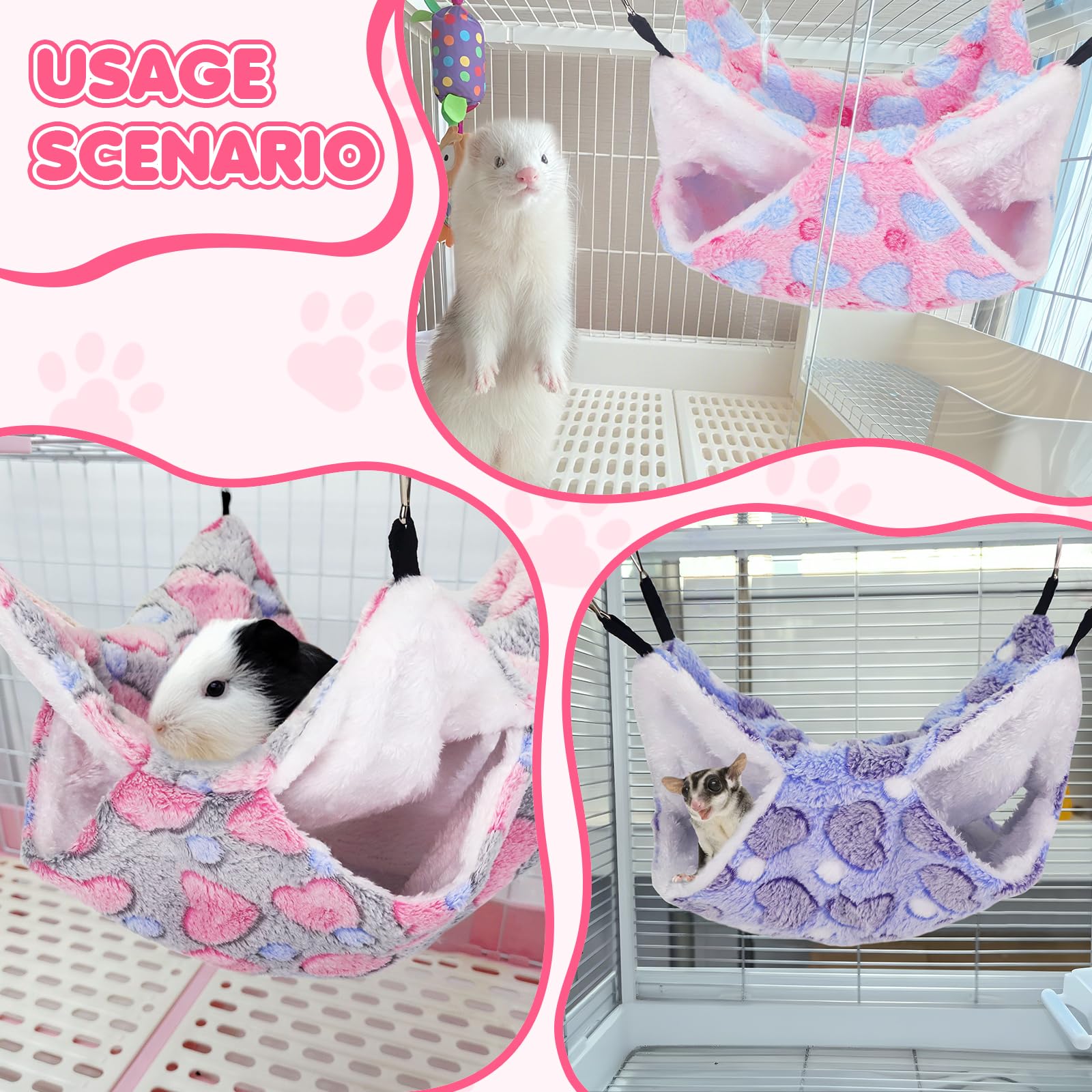 YedsIntu small-animal hammock use-case shows multi-species comfort benefits.