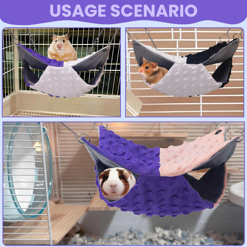YedsIntu small-animal-hammocks-pack includes three colors for variety.