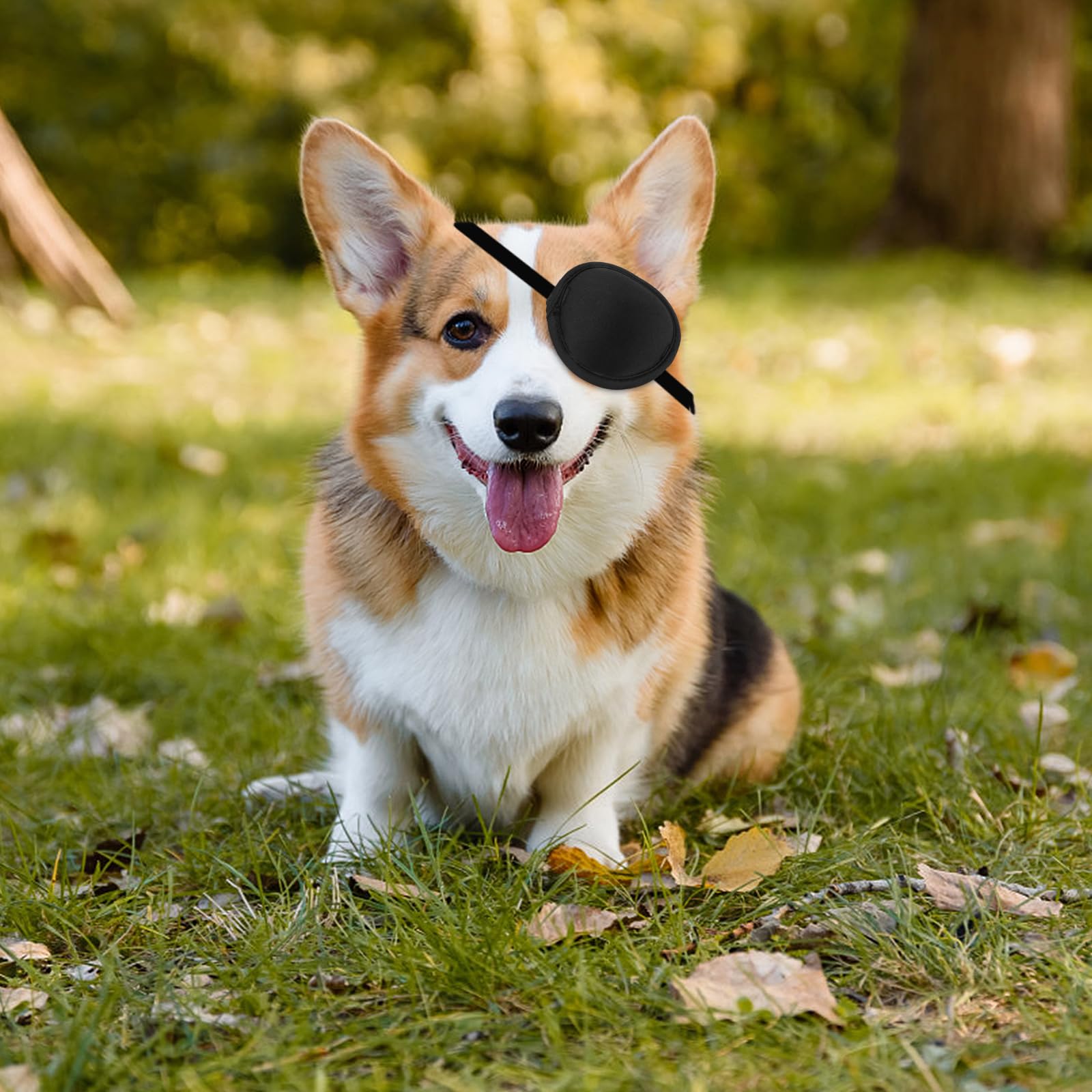 YeeBeny dog wearing the eye patch demonstrates comfortable daily use.