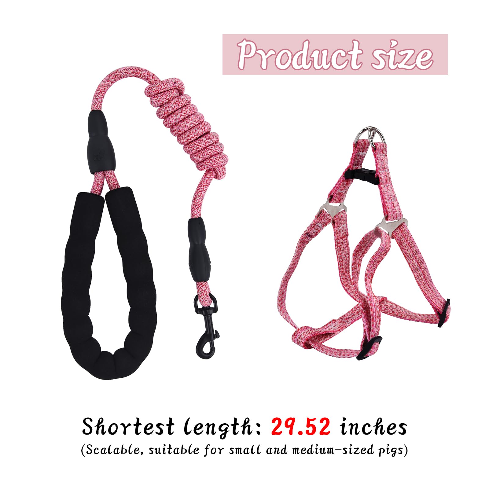 YeeBeny mini pig harness middle connecting bag for secure length fix.