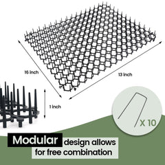 YeeLok Scat Mat edge-trim shows custom fit around irregular spaces to shield targets.
