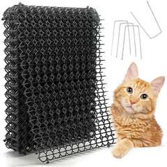 YeeLok Scat Mat roll-out-setup shows quick, humane installation for protecting furniture and plants.