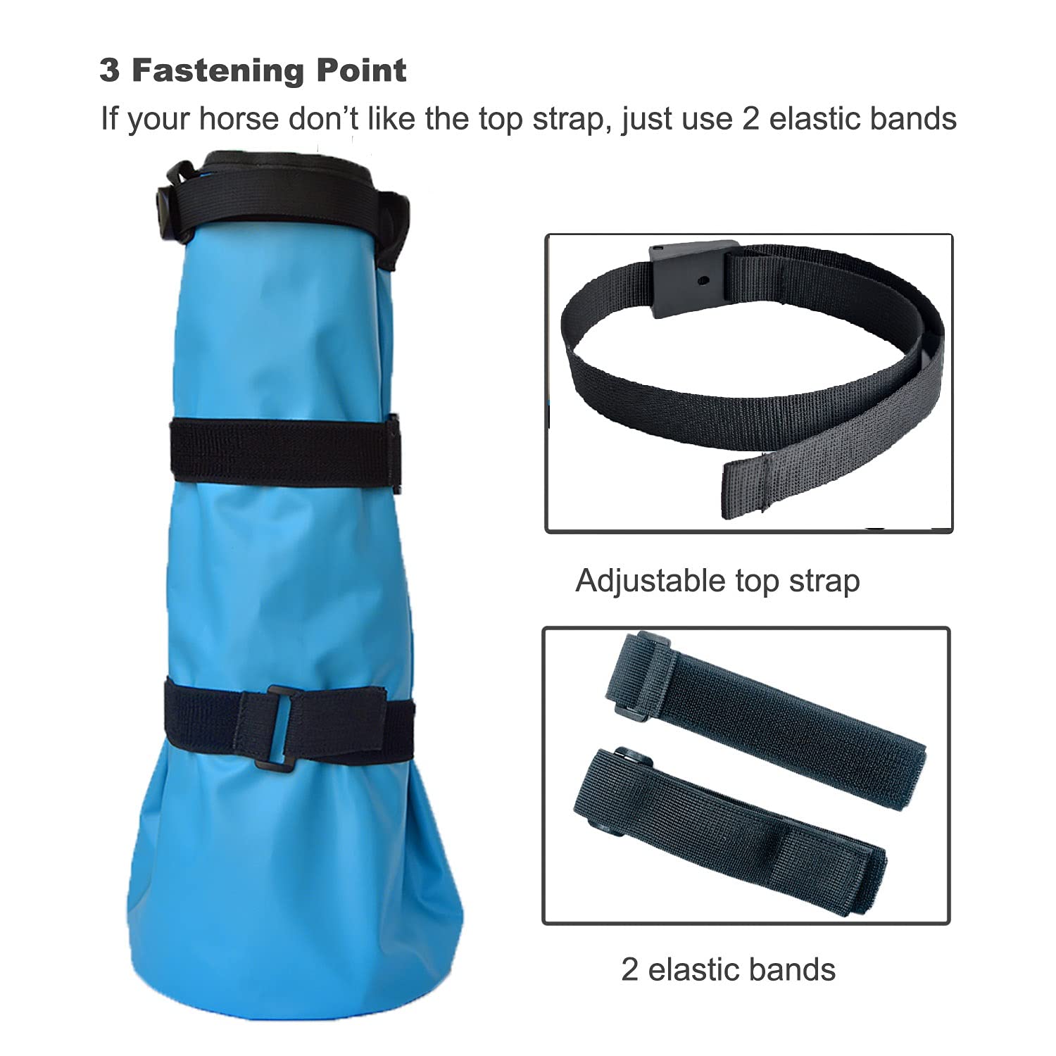 yeezo hoof soaking boot elastic bands enable secure wrapping during soaks.