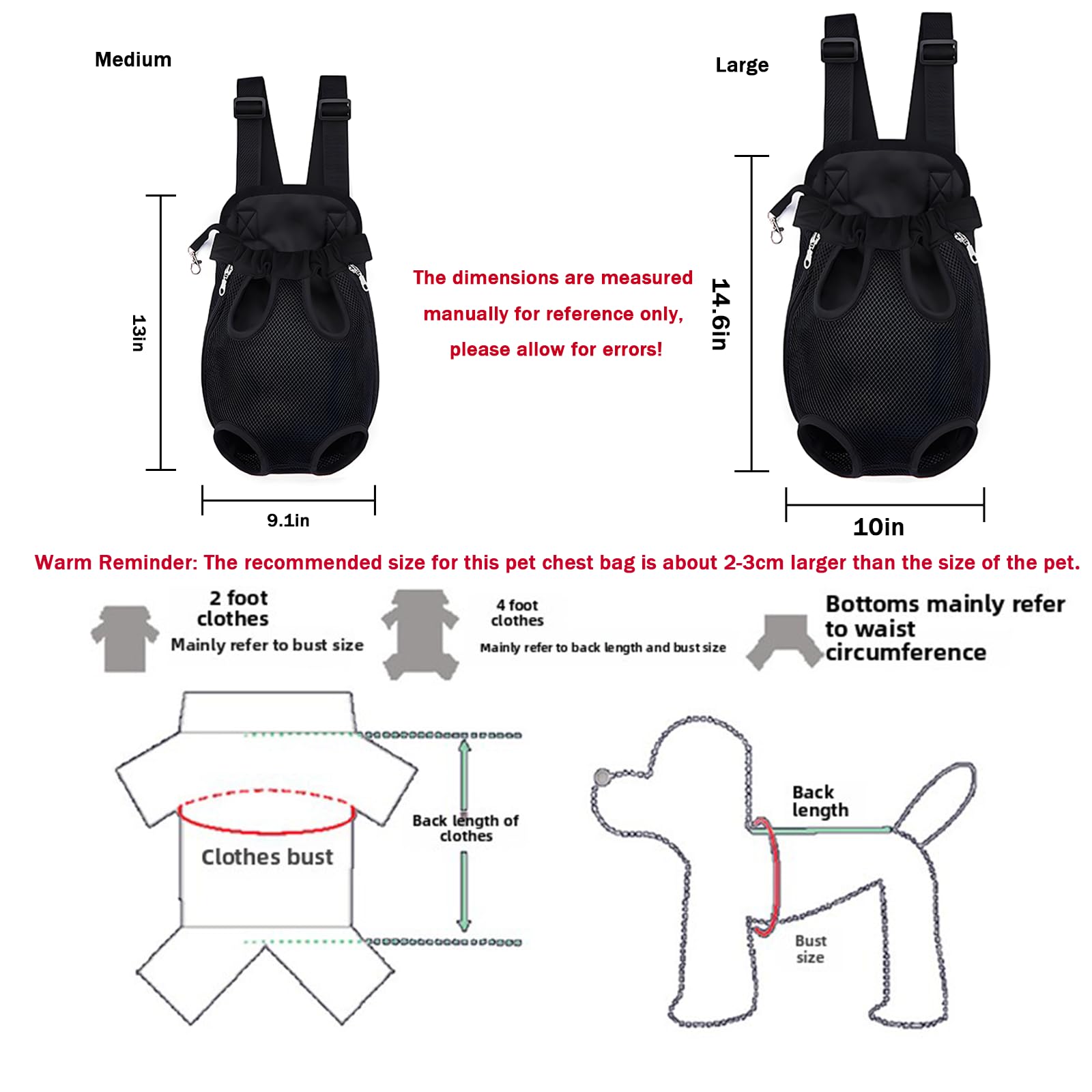 Yehenarn Mochila portamascotas con malla de aireación para mayor transpiración.