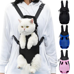 Yehenarn Mochila portamascotas negro frente, espacio cómodo para perro o gato.