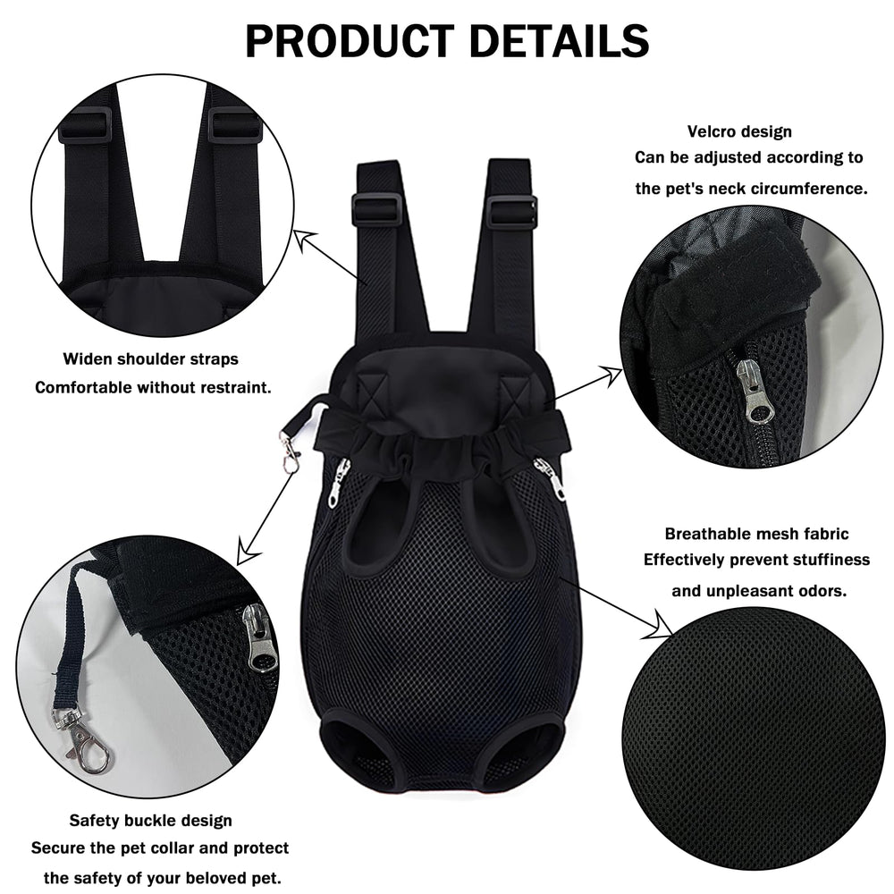 Yehenarn pet carrier backpack leg holes ensure roomy comfort during wear.