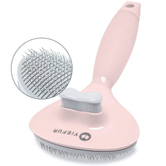 YiEFUR cat hair brush with soft-tip bristles for gentle detangling and comfort.