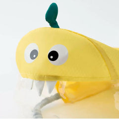 Yellow Dinosaur raincoat set with boots helps keep paws dry