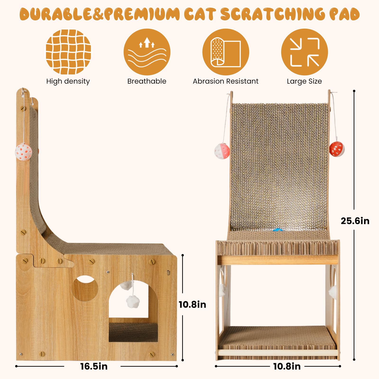 YEMOO dense corrugated cardboard emphasizes durable, eco-friendly materials for home use