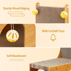 YEMOO cat-scratcher features four bell balls to attract play and scratching
