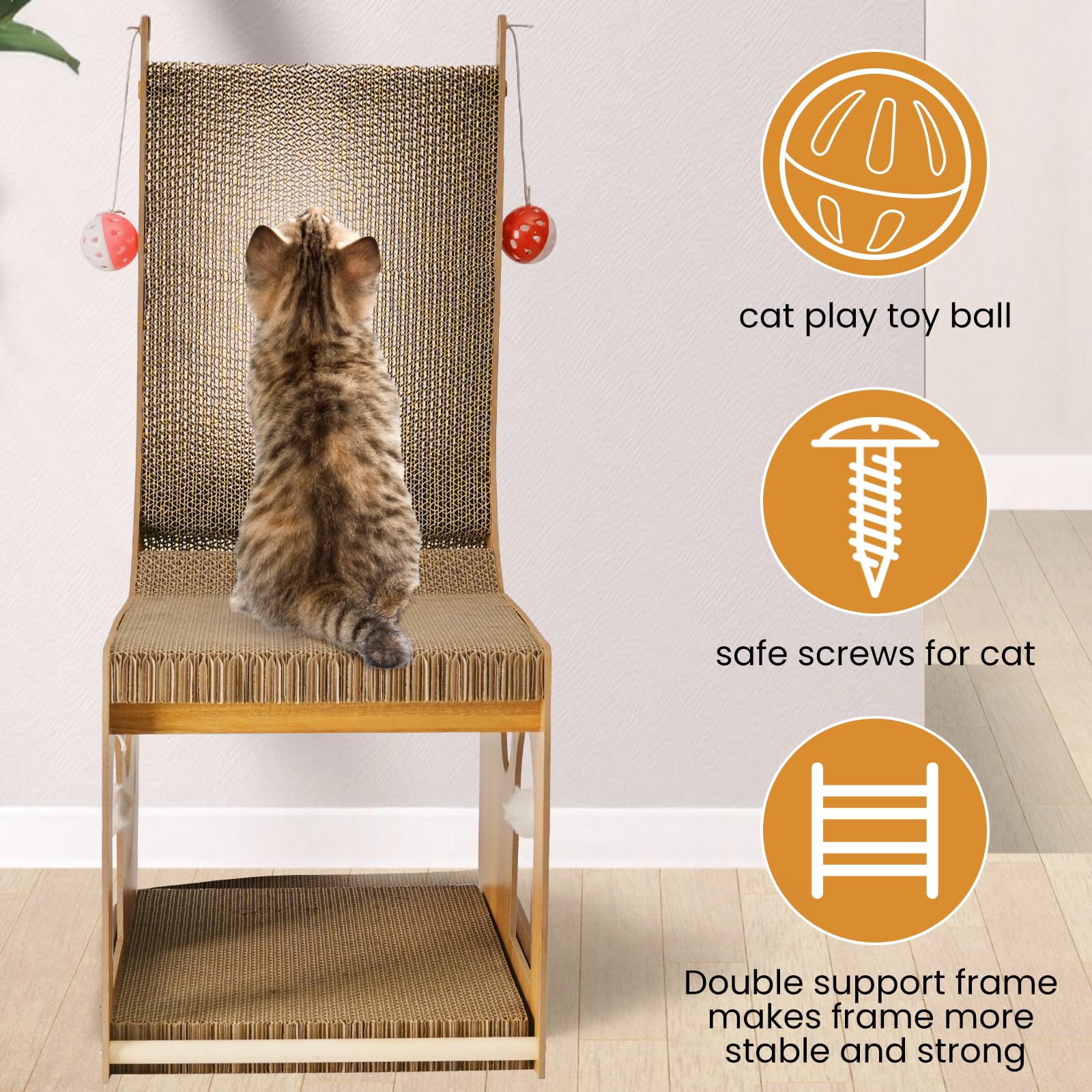 YEMOO L-shaped wall-mount scratcher demonstrates space-saving corner placement and wall protection