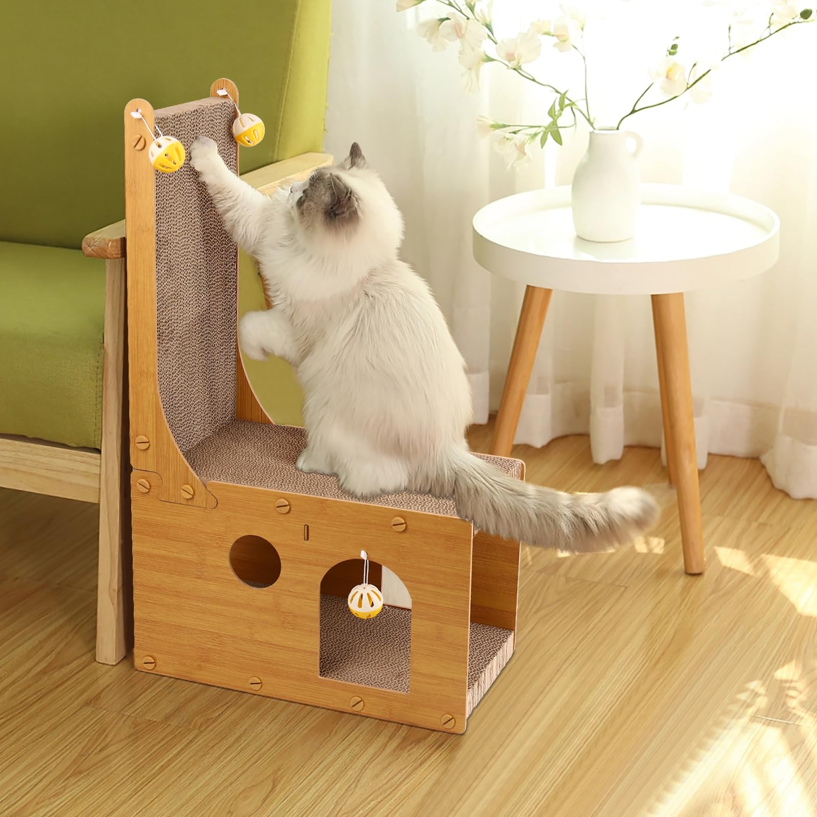 YEMOO L-shaped scratcher offers multiple angles for varied scratching positions
