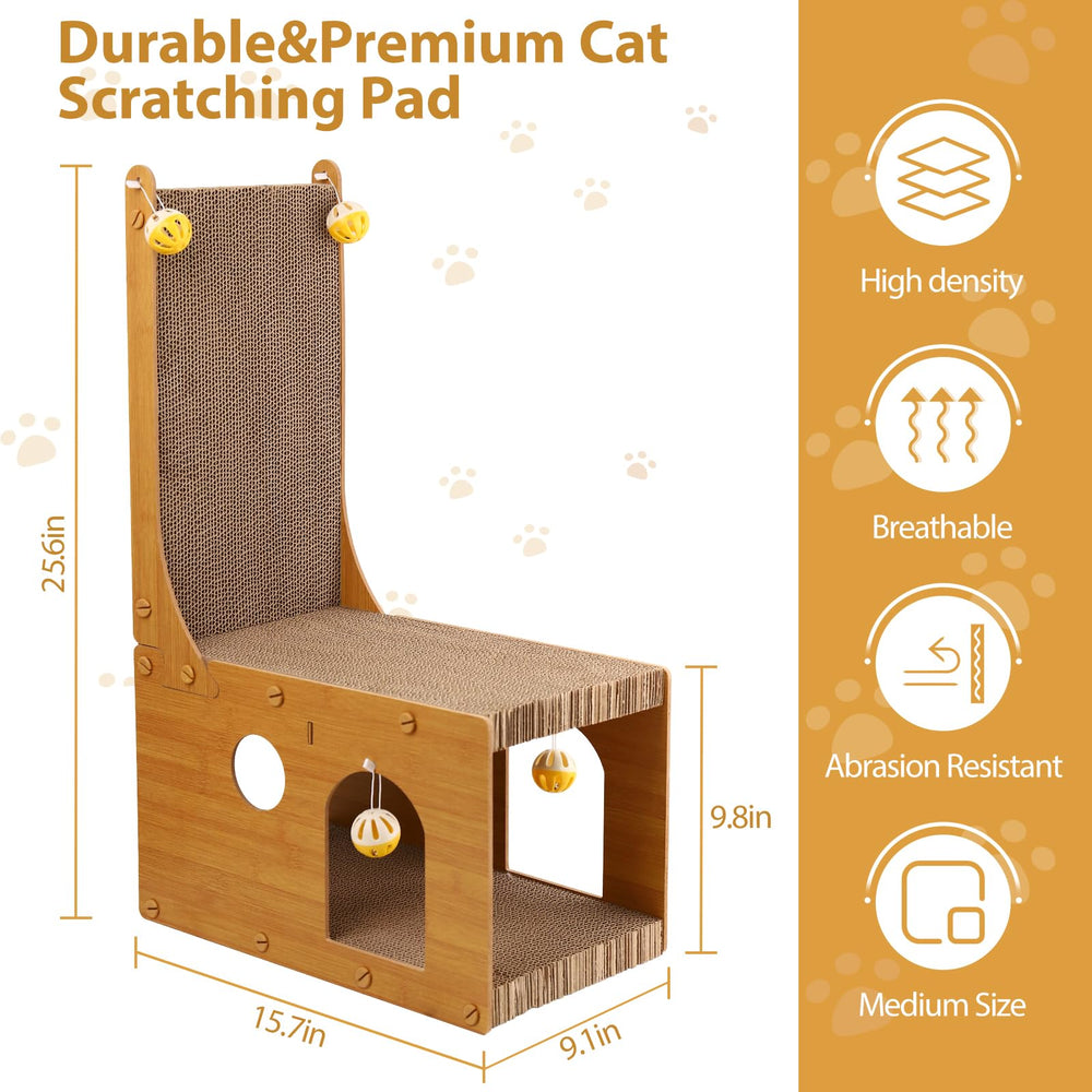 YEMOO cat-scratcher mounted along wall saves floor space for tight rooms