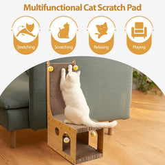 YEMOO cat-scratcher wood frame detail highlights sturdy construction and eco-friendly design