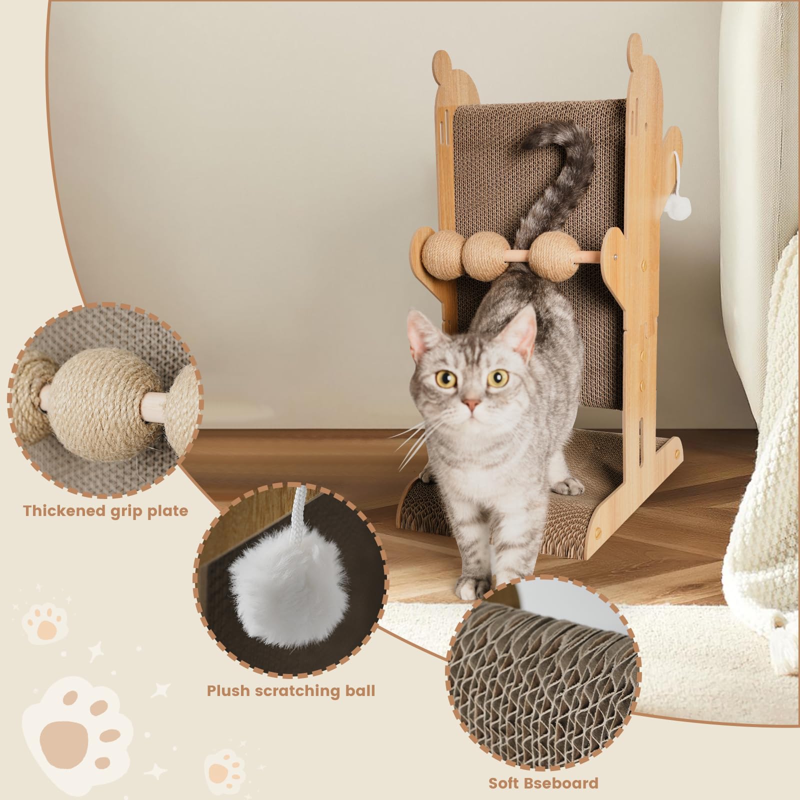 YEMOO wood-frame T-shaped scratch pad provides stable, secure use