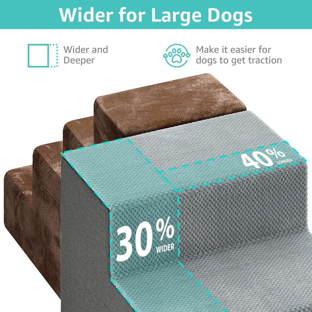 YENING 24-inch tall dog stairs side view demonstrates height accessibility.