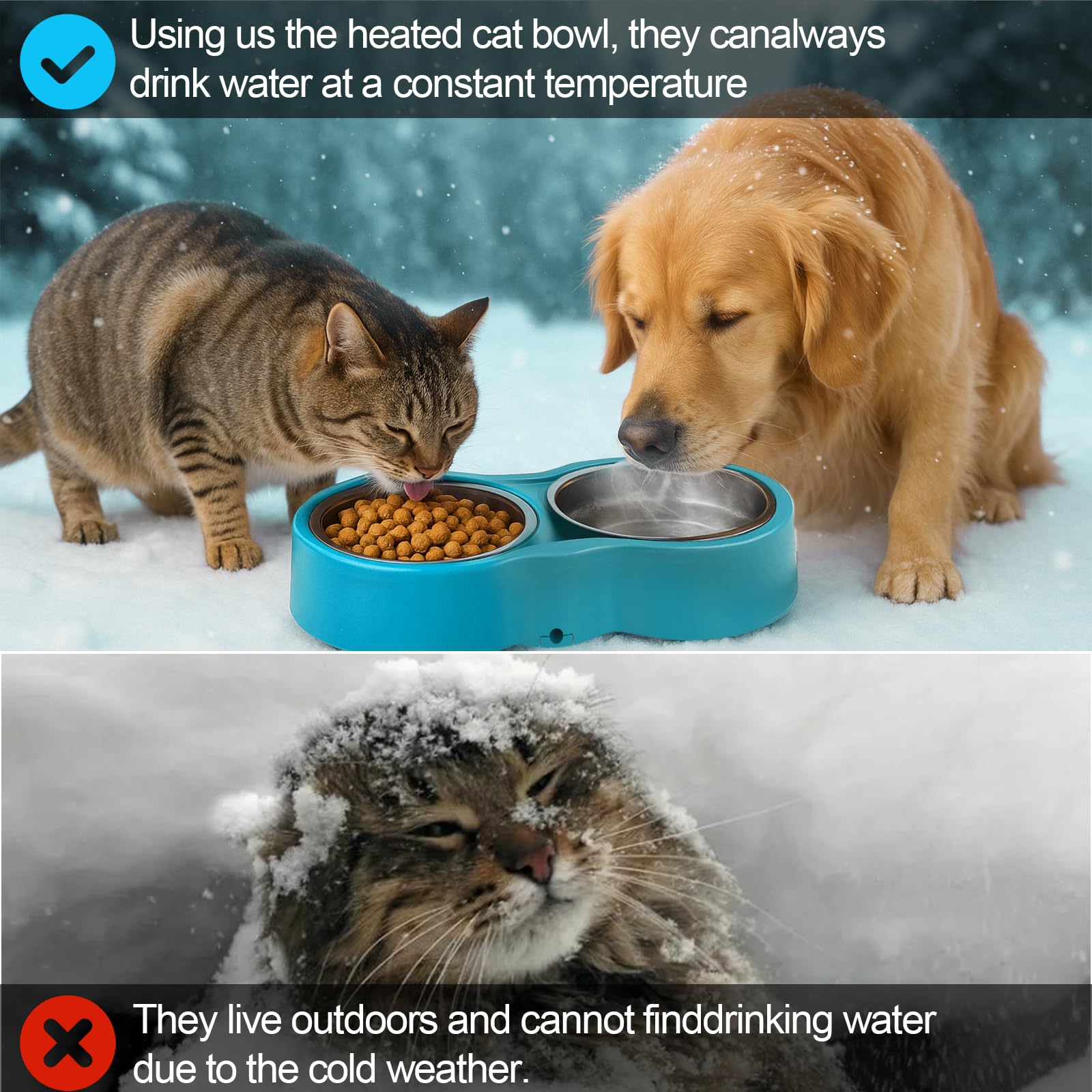yeoleh 23oz-capacity-per-bowl supports multiple pets