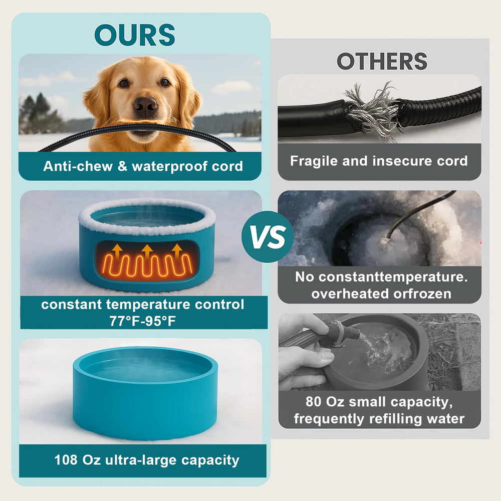 YEOLEH winter-use setup on porch supports outdoor pet hydration.