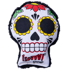 Yeowww! Catnip La CAT-rina face front with festive calaveras for playful engagement