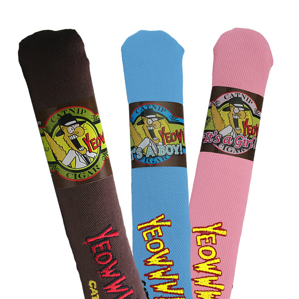 Yeowww! Cigar blue toy encourages interactive playtime for cats.