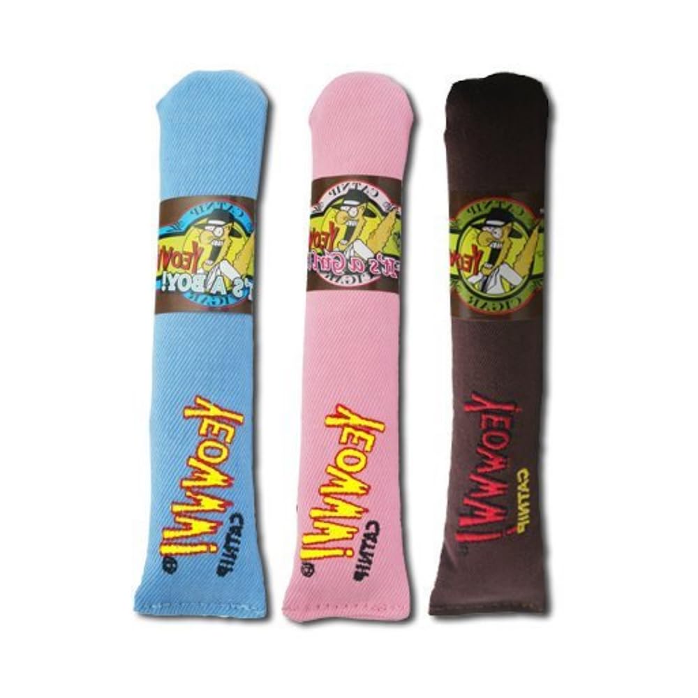 Yeowww! Cigar embroidery text highlights branding and catnip appeal