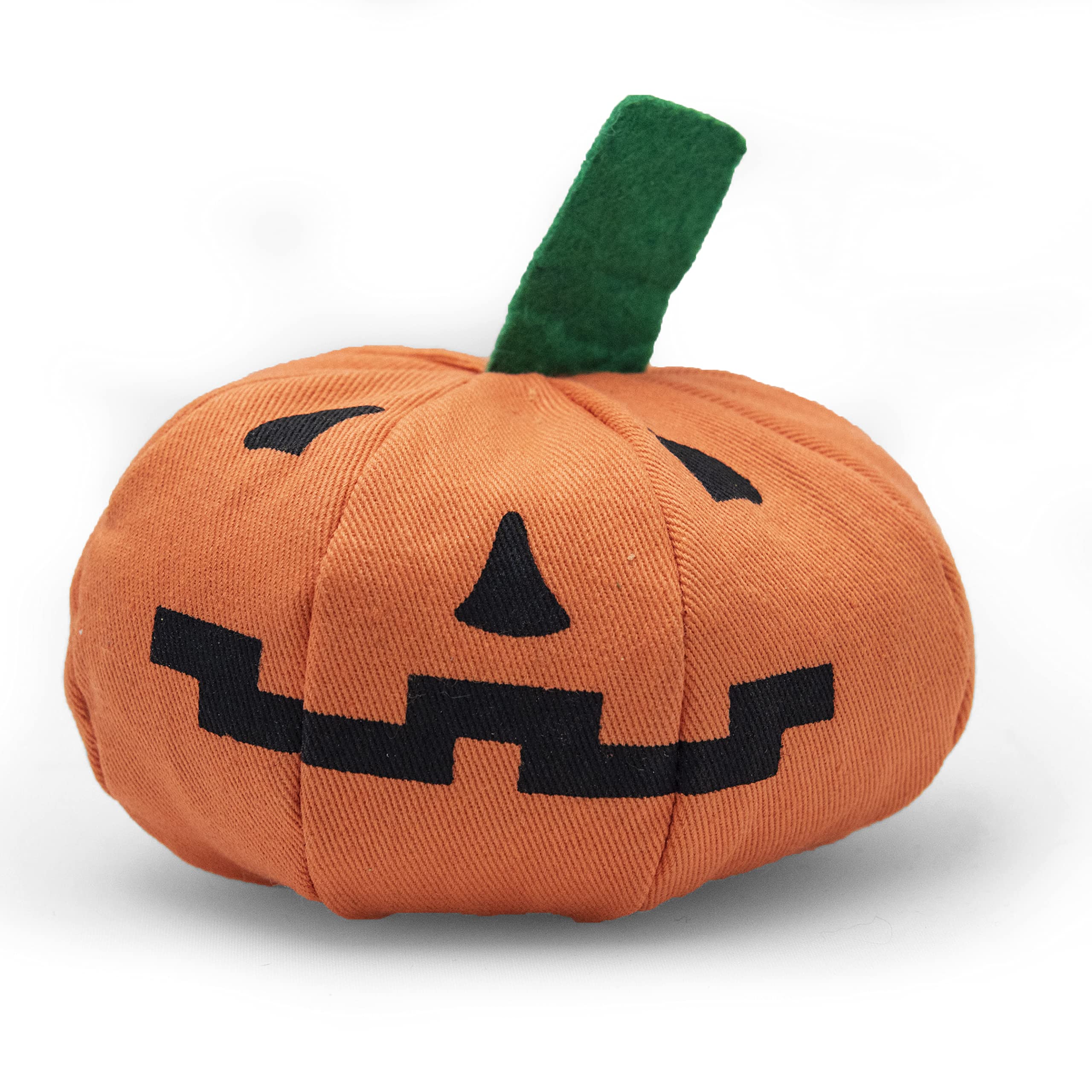 Yeowww Halloween Pumpkin Catnip Toy closeup highlights 100% organically grown catnip for playful engagement.