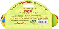 Yeowww! My Cats Balls closeup shows 2-inch catnip balls ideal for interactive chewing and batting.