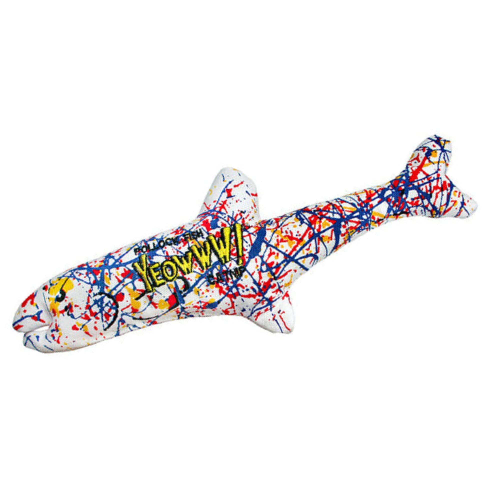 Yeowww Pollock Fish catnip toy USA-made tag emphasizes premium materials