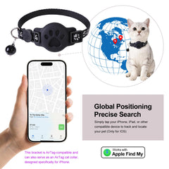 YeQIENGC GPS cat collar with bluetooth-tracker-holder supports Find My compatibility
