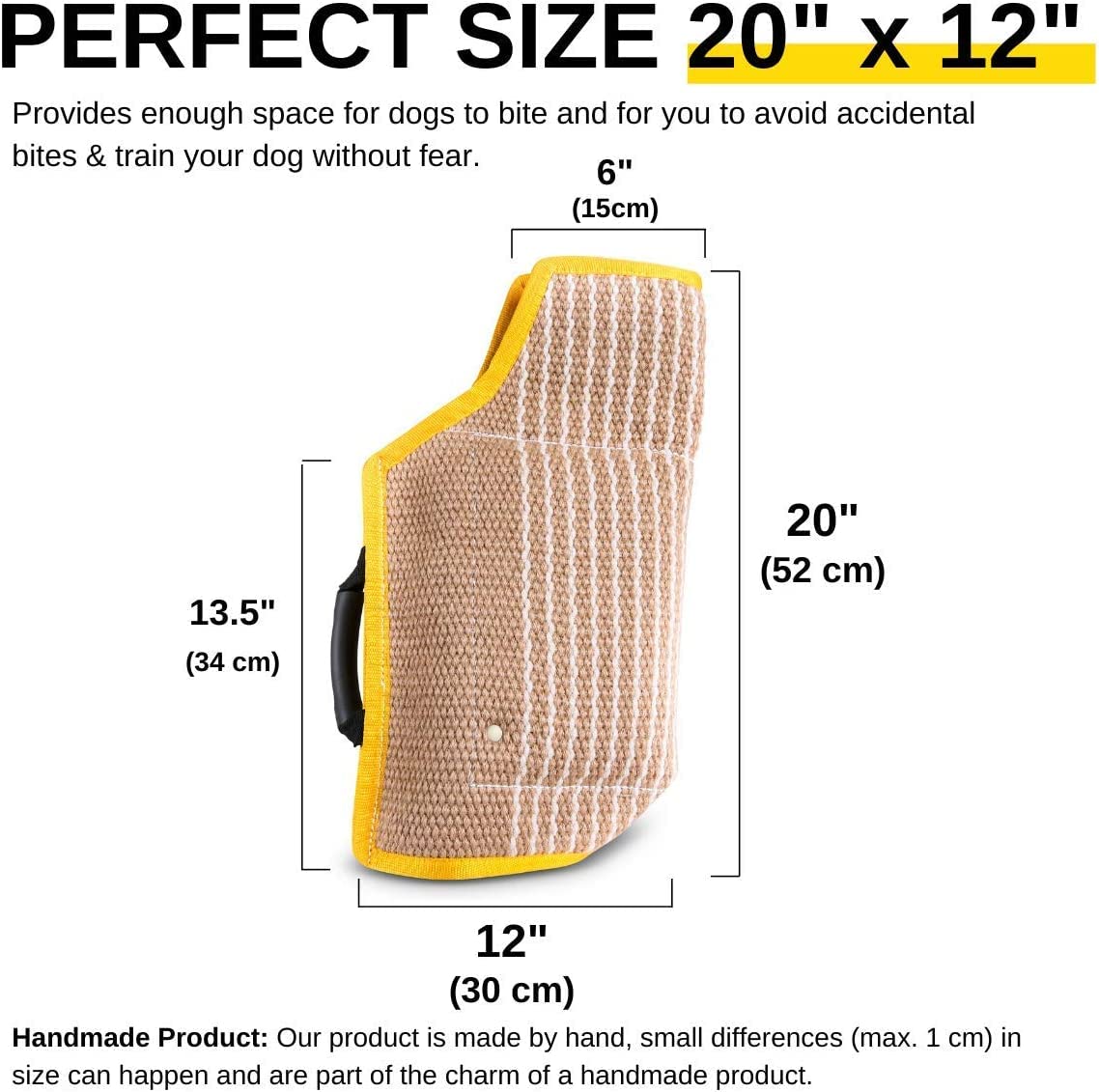 YES4QUALITY Dog Bite Sleeve closeup jute shows tough bite surface for consistent sessions