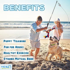 YES4QUALITY Flirt Pole for Dogs durable shaft showing robust construction