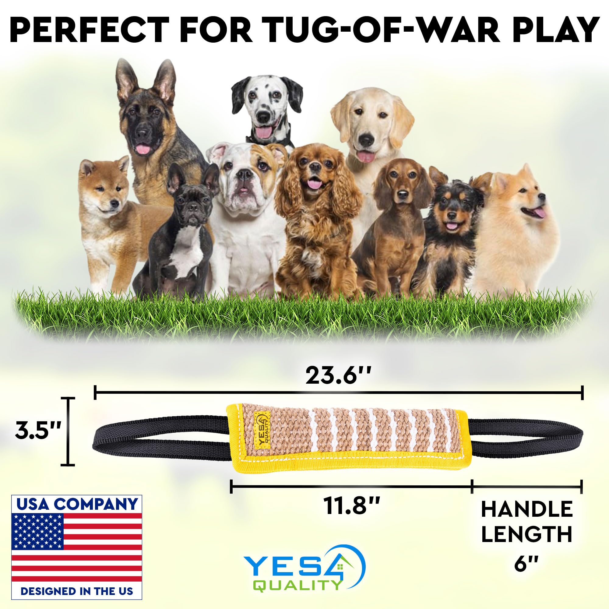 YES4QUALITY large-breed friendly tug toy stands up to energetic daily play.