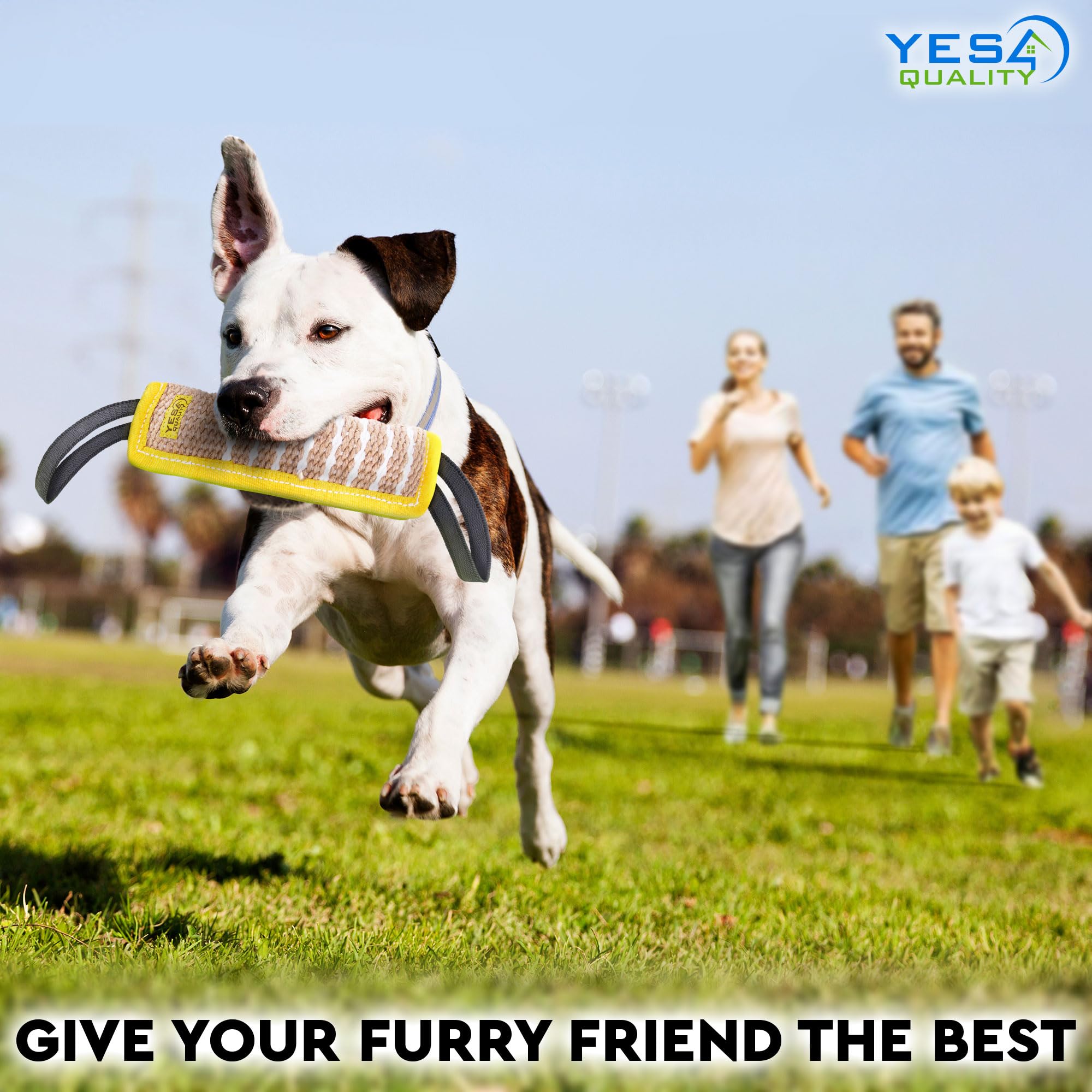 YES4QUALITY safety-forward design minimizes rope burns during interactive play.