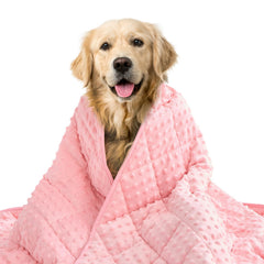 Yescool pink weighted blanket for dogs calms during storms