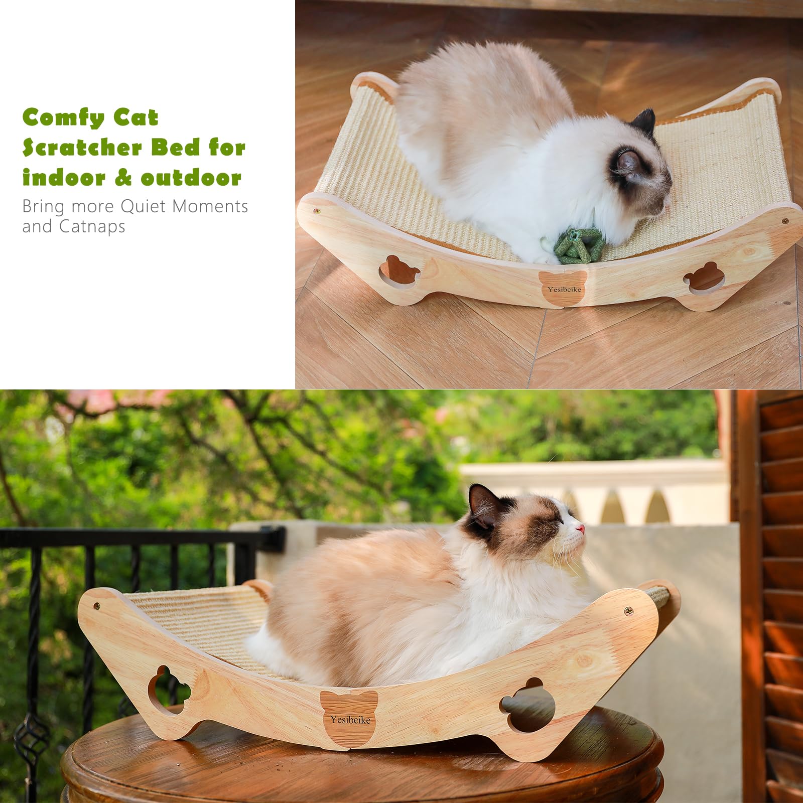 Yesibeike indoor-cat scratcher supports playful scratching and restful naps in living spaces