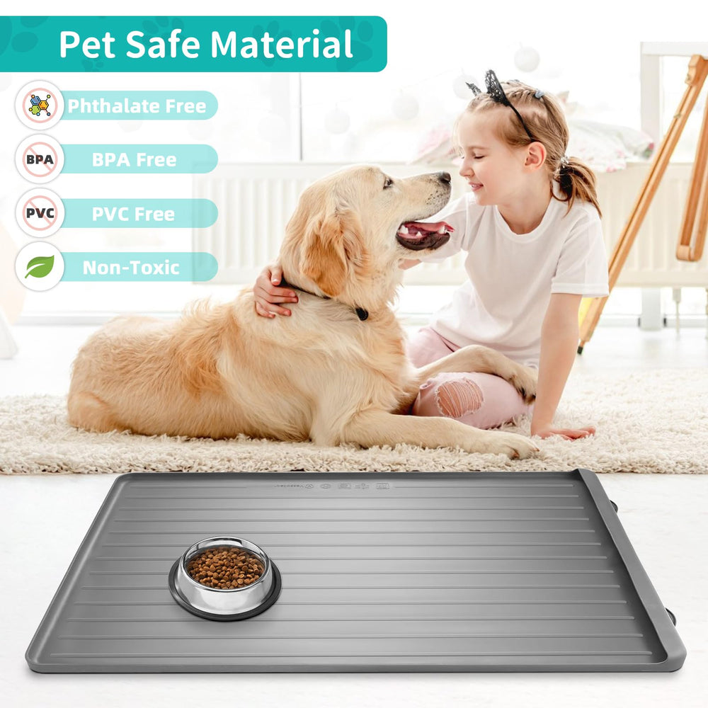 Yessotech dog bowl mat 39-4x27 large size suited for multi-pet homes.