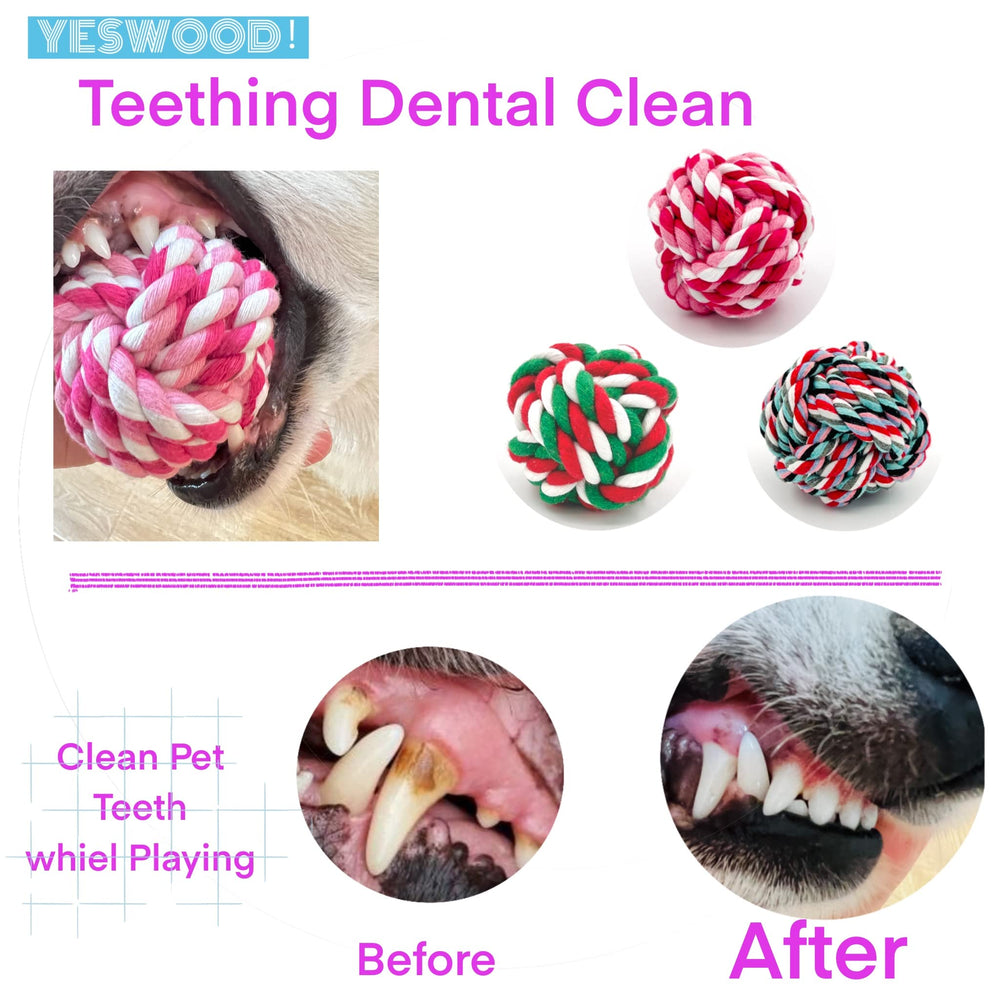 YESWOOD! Puppy pink rope ball washable for easy cleaning after play.