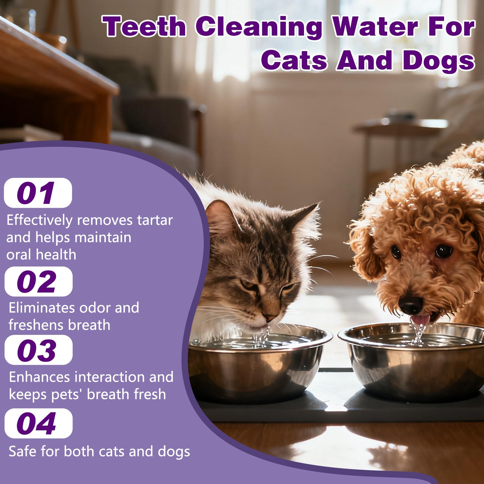 Yetary Pawbright Dental Plus odorless and flavorless addition blending into water.