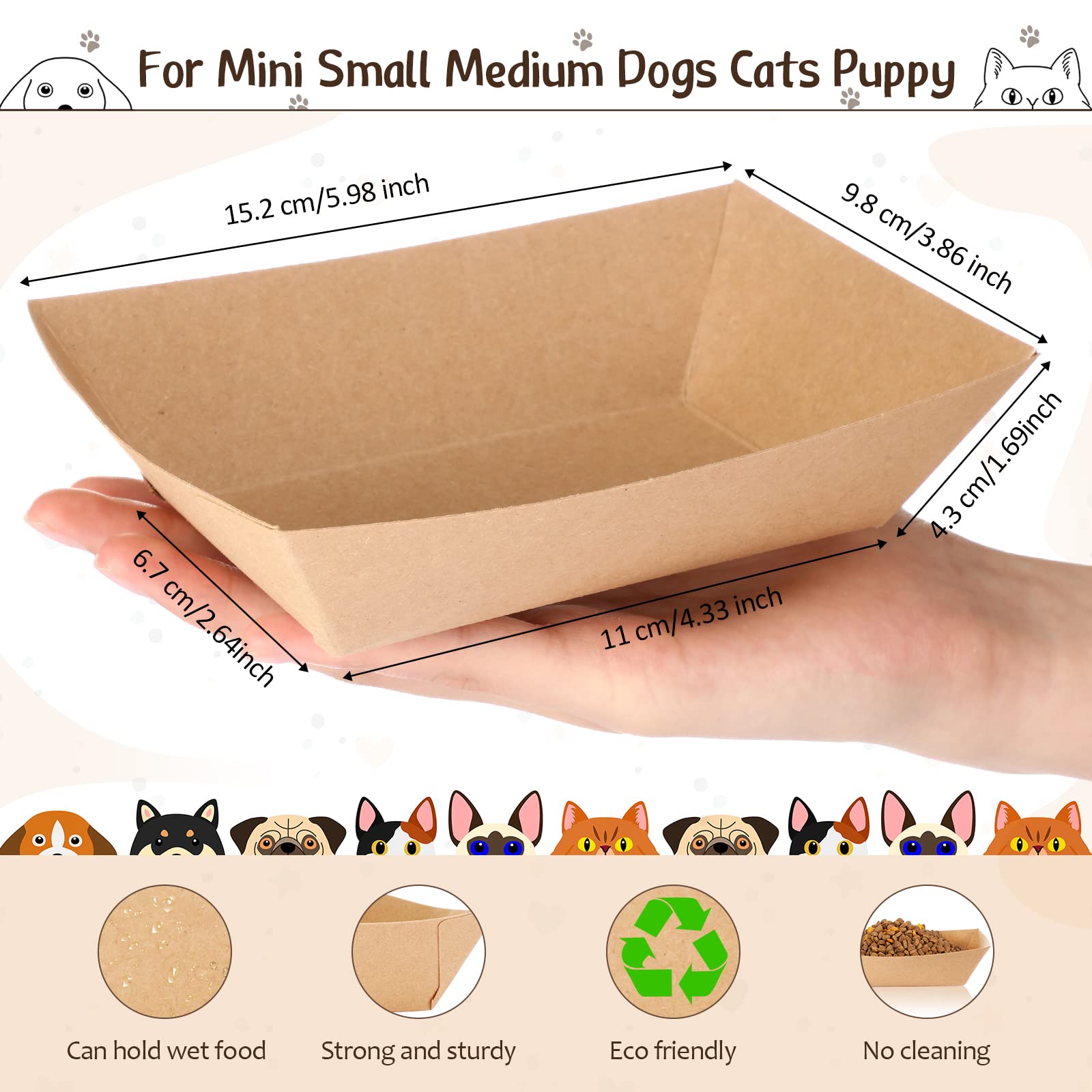 Yetene disposable cat bowl size 15cm for small meals and easy portability