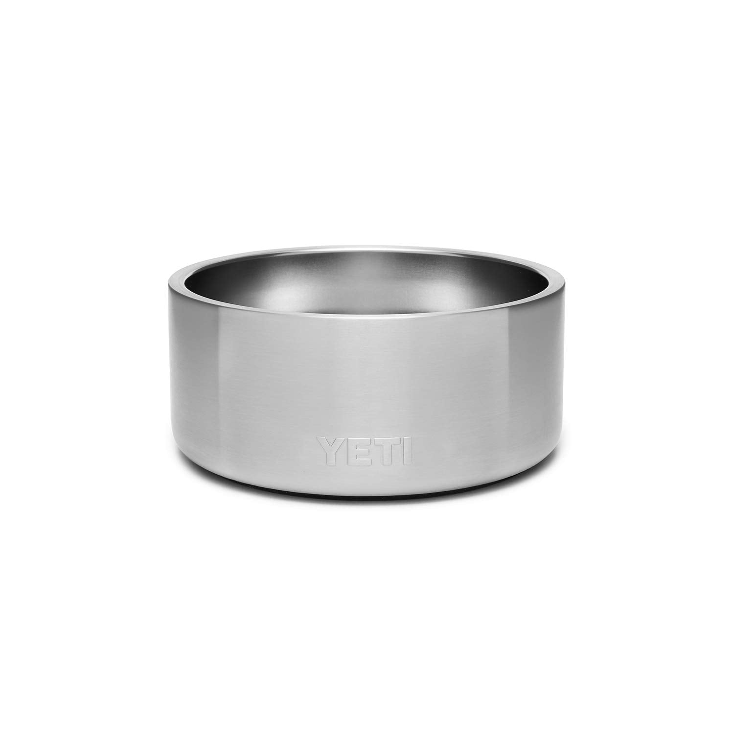YETI Boomer 4 dog bowl stainless steel closeup highlights durable, rust-resistant design for kibble and water