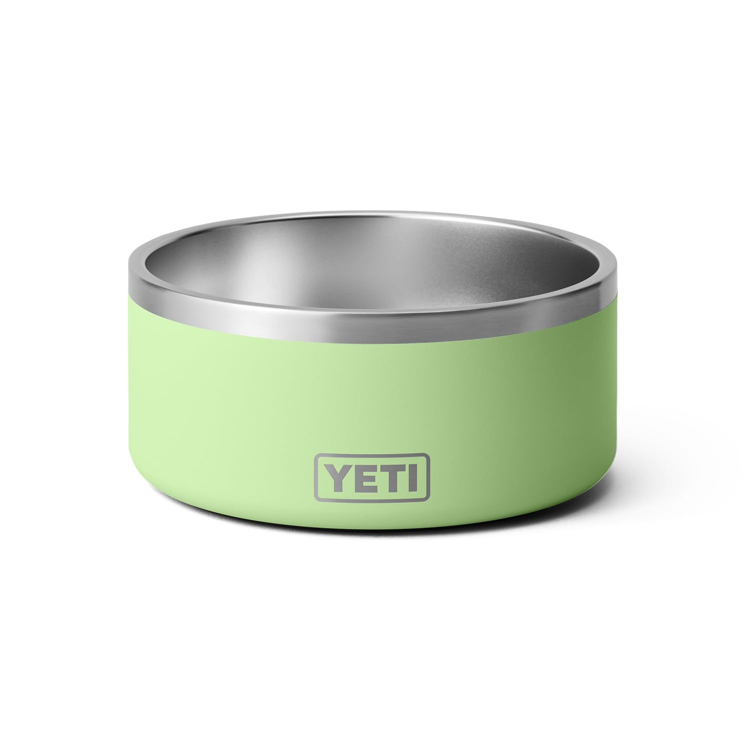 YETI Boomer 8 bowl in key lime stainless steel ready for daily kibble and water feeding