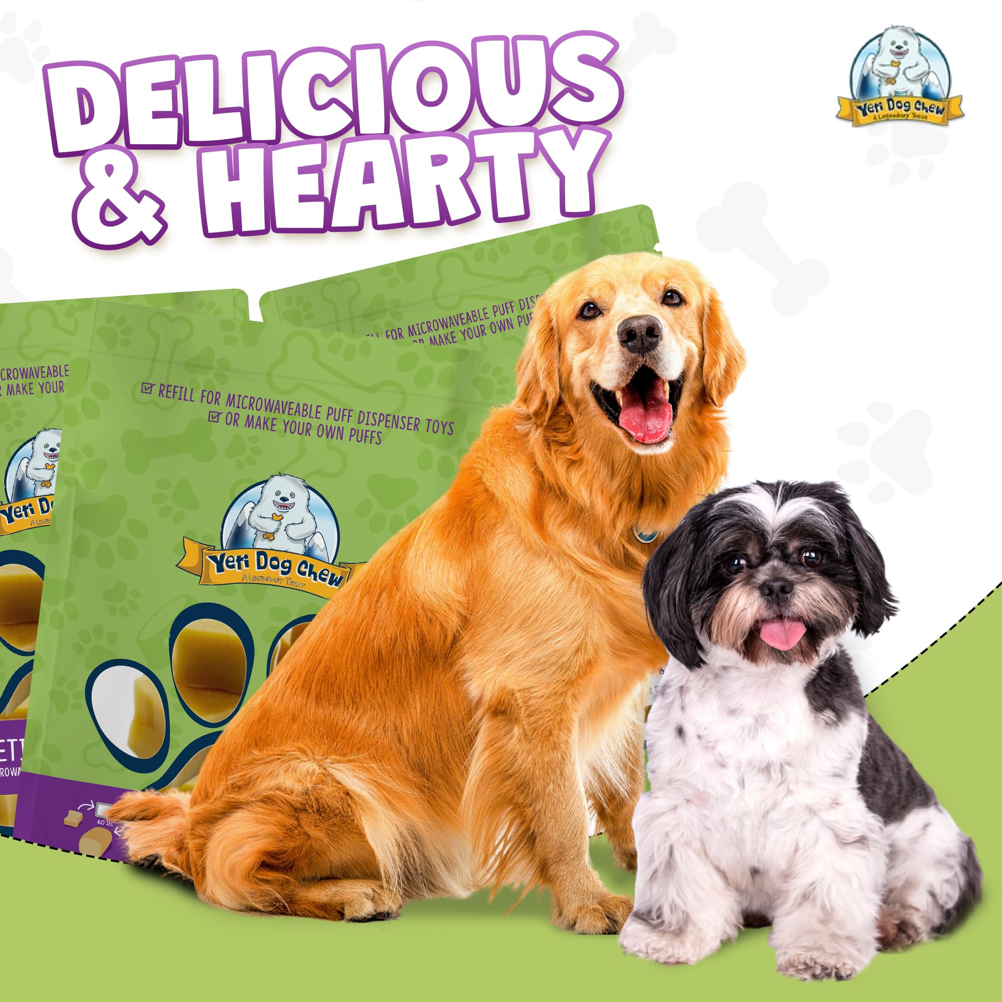 Yeti dog chew refill nuggets odor-free design ensures indoors-friendly chewing.