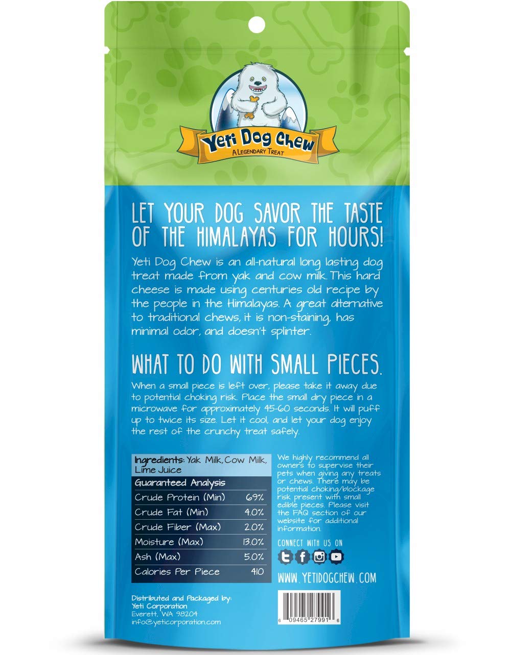 Yeti Dog Chew Yak Cheese Himalayan medium 3.5oz – odor-free indoor chew for medium dogs